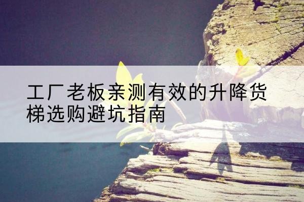 上街升降货梯怎么选-工厂老板亲测有效的升降货梯选购避坑指南